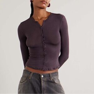 SKIMS Sheer Modal-Blend Cardigan - Phoenix